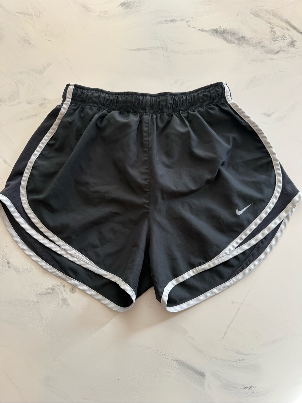 Nike DriFit Women’s Black Running Shorts with White Trim Size M
